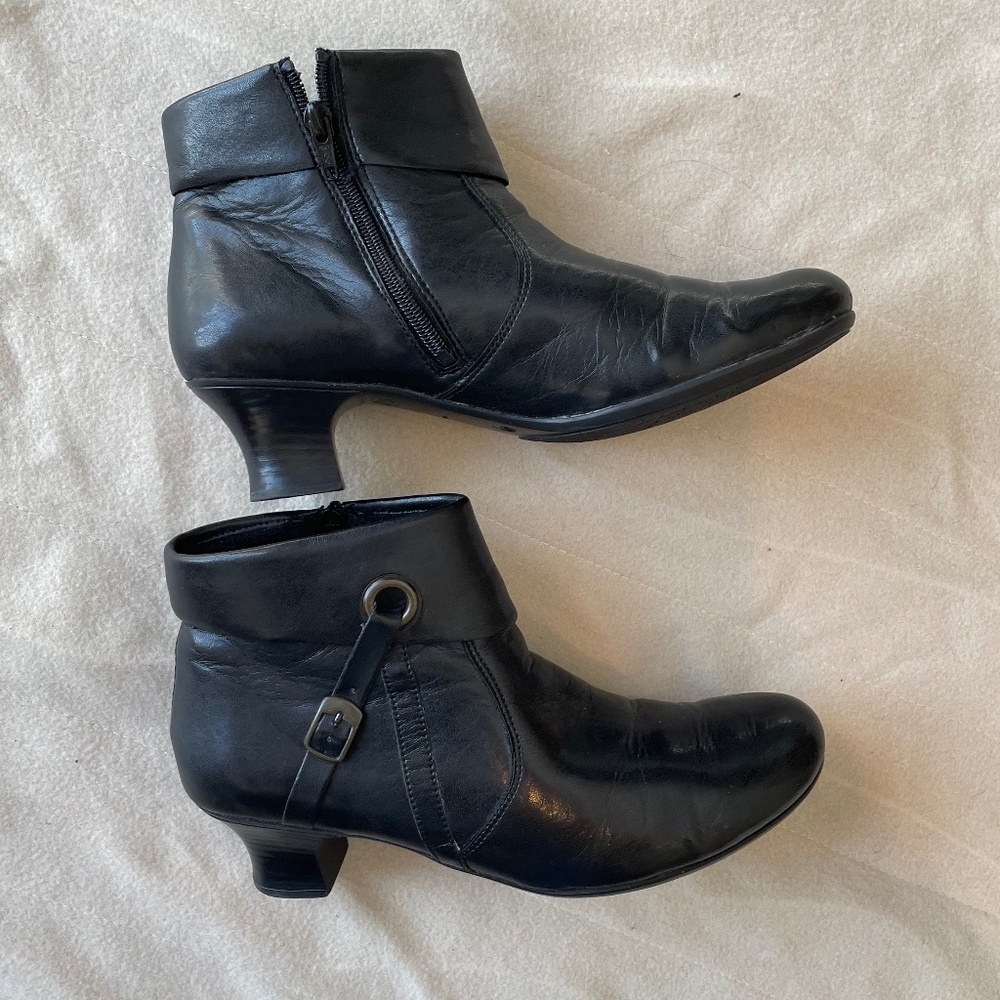 Rieker Sarah Sidestrap Black Leather  Boot